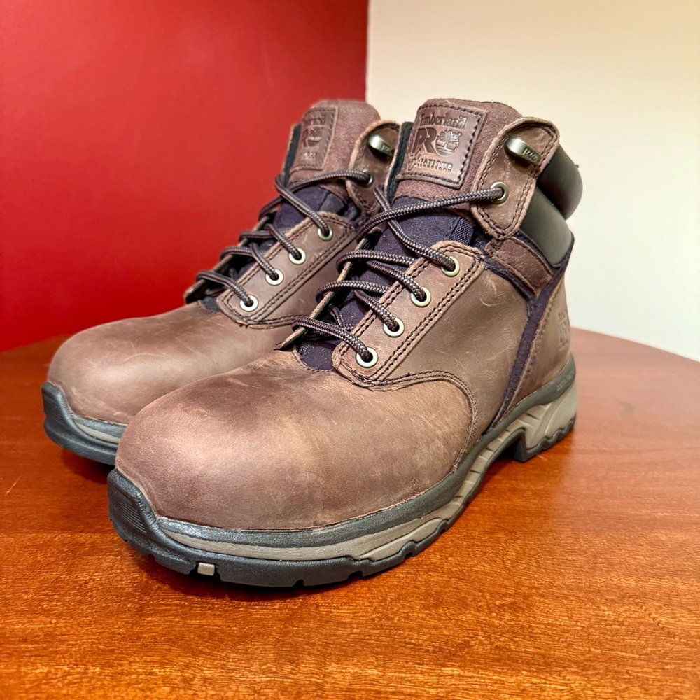 Timberland Pro Jigsaw 6” Steel Toe Brown Leather Work Boots #OA1VZN- Mens 8M NEW